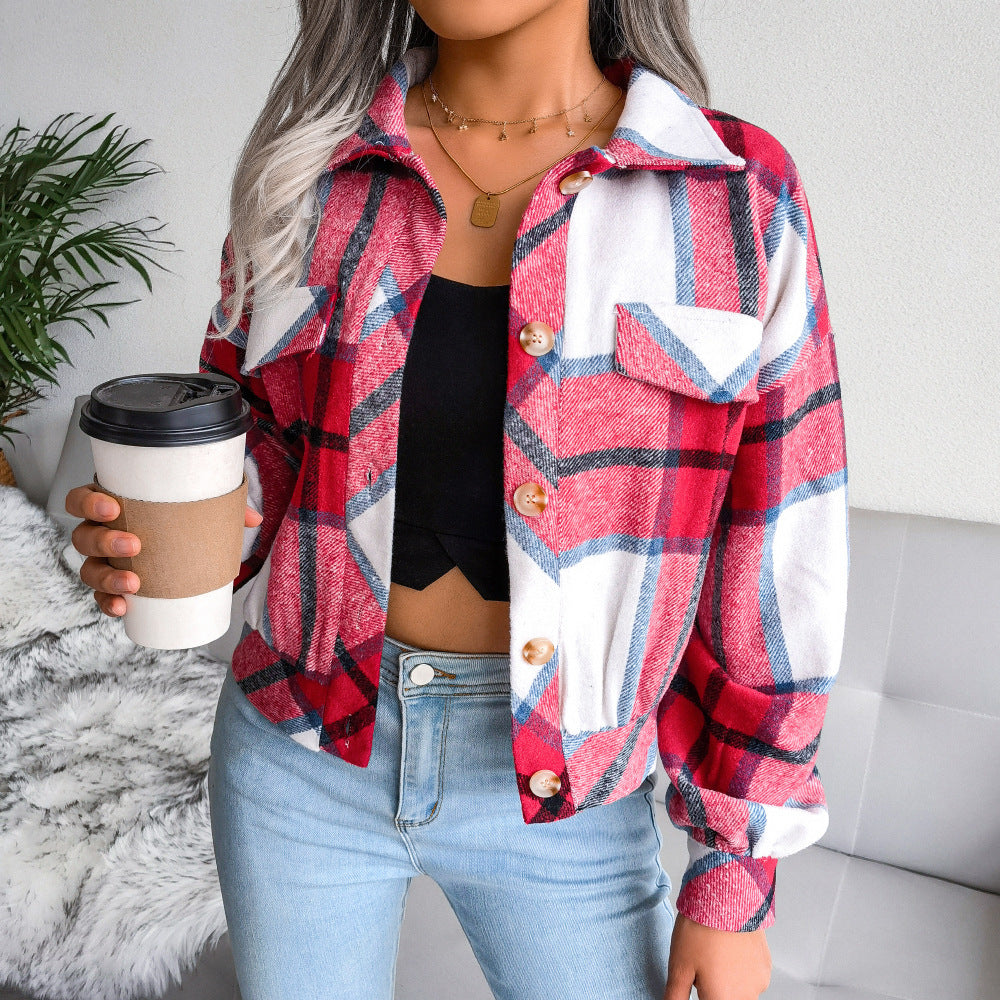 Women's Plaid Short Outerwear