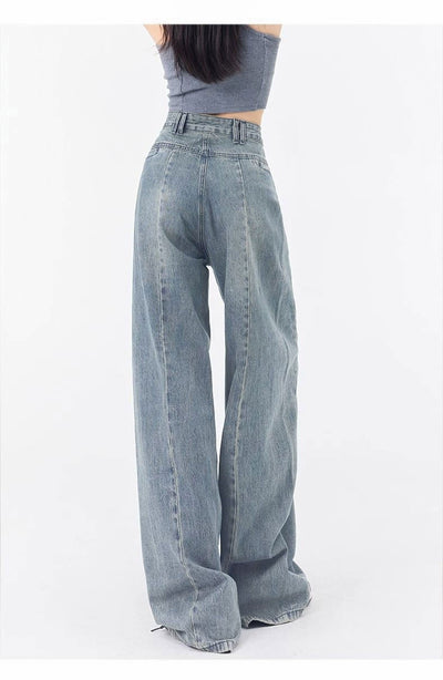 Loose Pleated Jeans