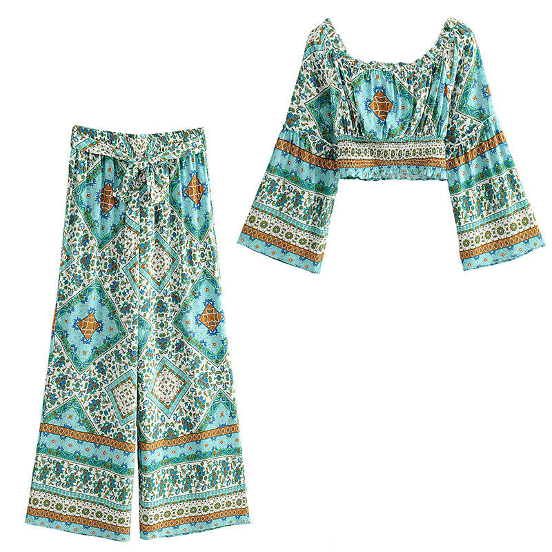 Fall Printed Suit Set