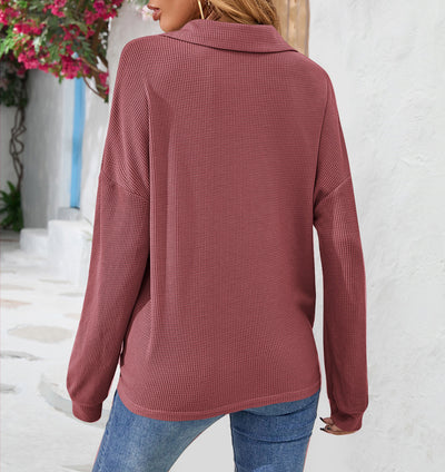 Haut sweat-shirt uni décontracté