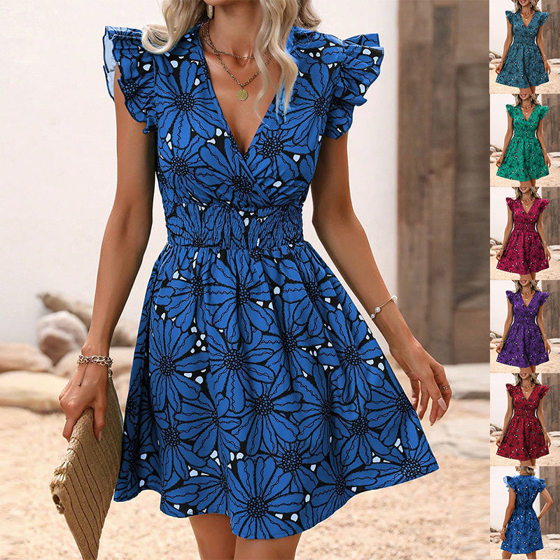 Robe moulante à volants