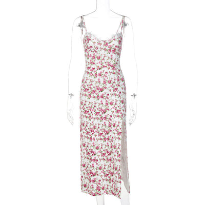 Robe nuisette en dentelle à fleurs