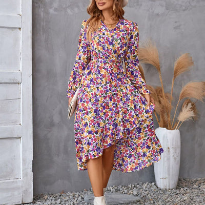 Robe à volants fleurie