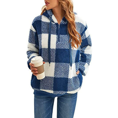 Women's Plaid Hooded Sweatshirt
