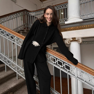 Loose Fit Cord Sweater Suit