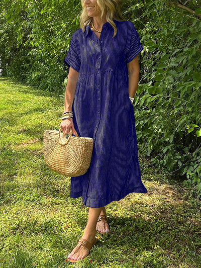 Robe en lin rayée