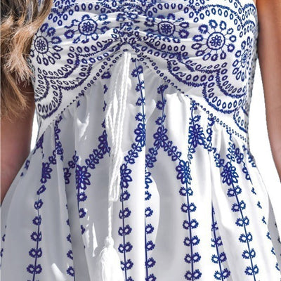 Lace-Up Tube Dress