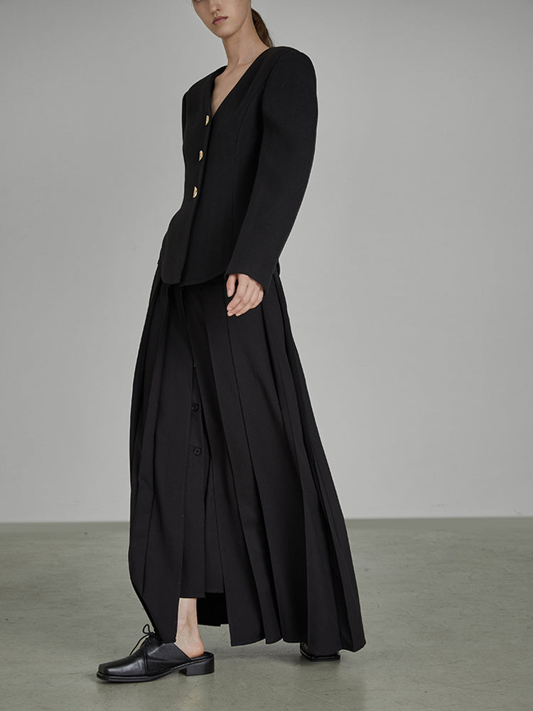 Cropped V Blazer