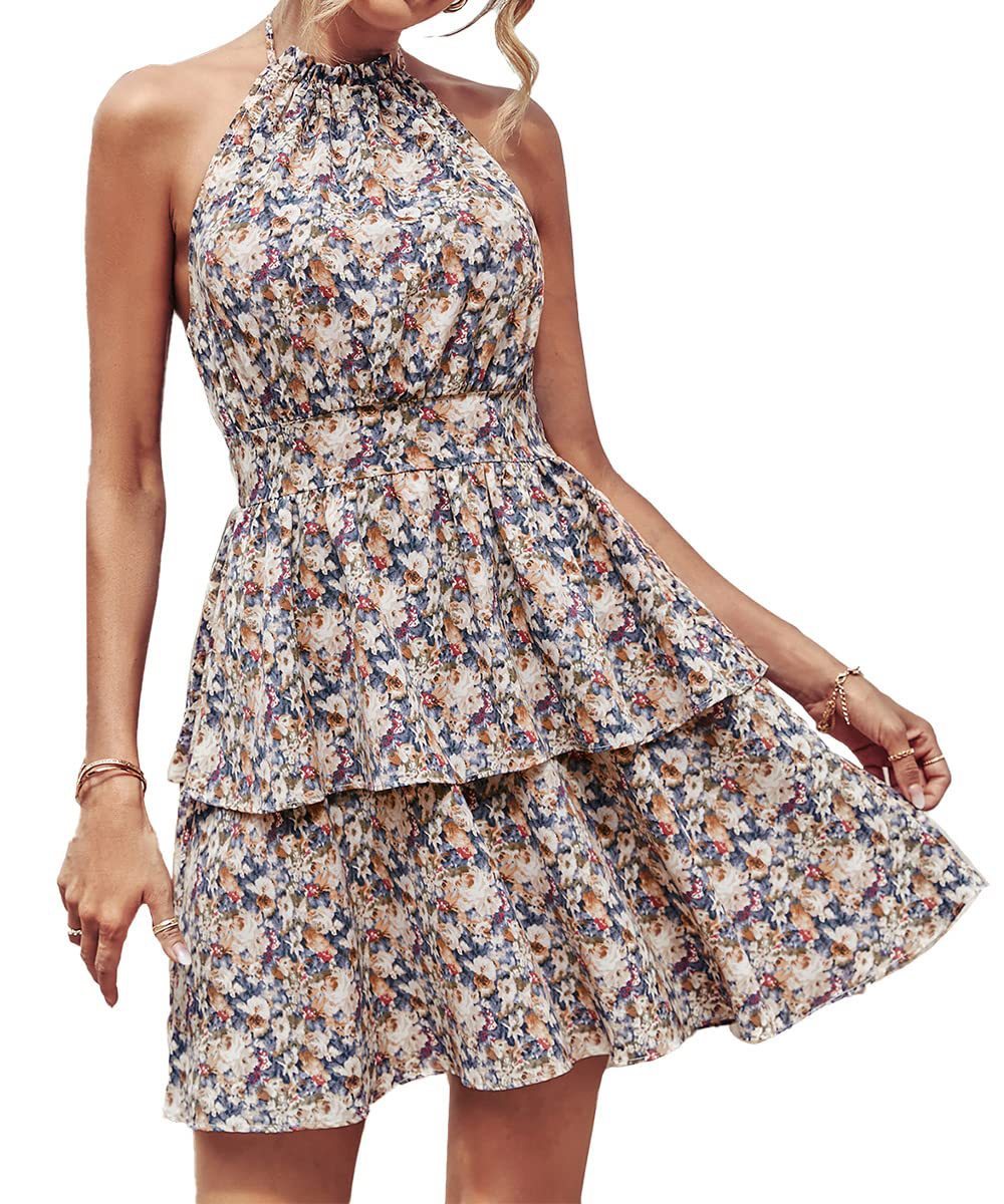Boho Print Halter Dress