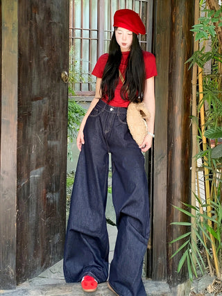 High Waist Loose Fit Drape Jeans – Women - Shé Hauté