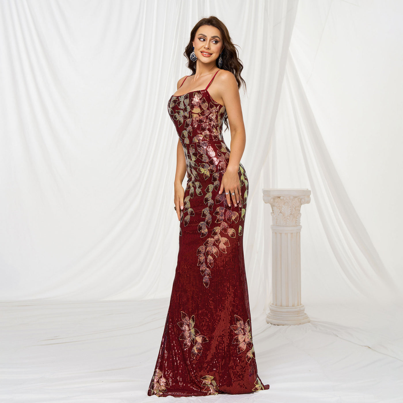 Off-Shoulder Sequin Evening Dress - Shé Hauté