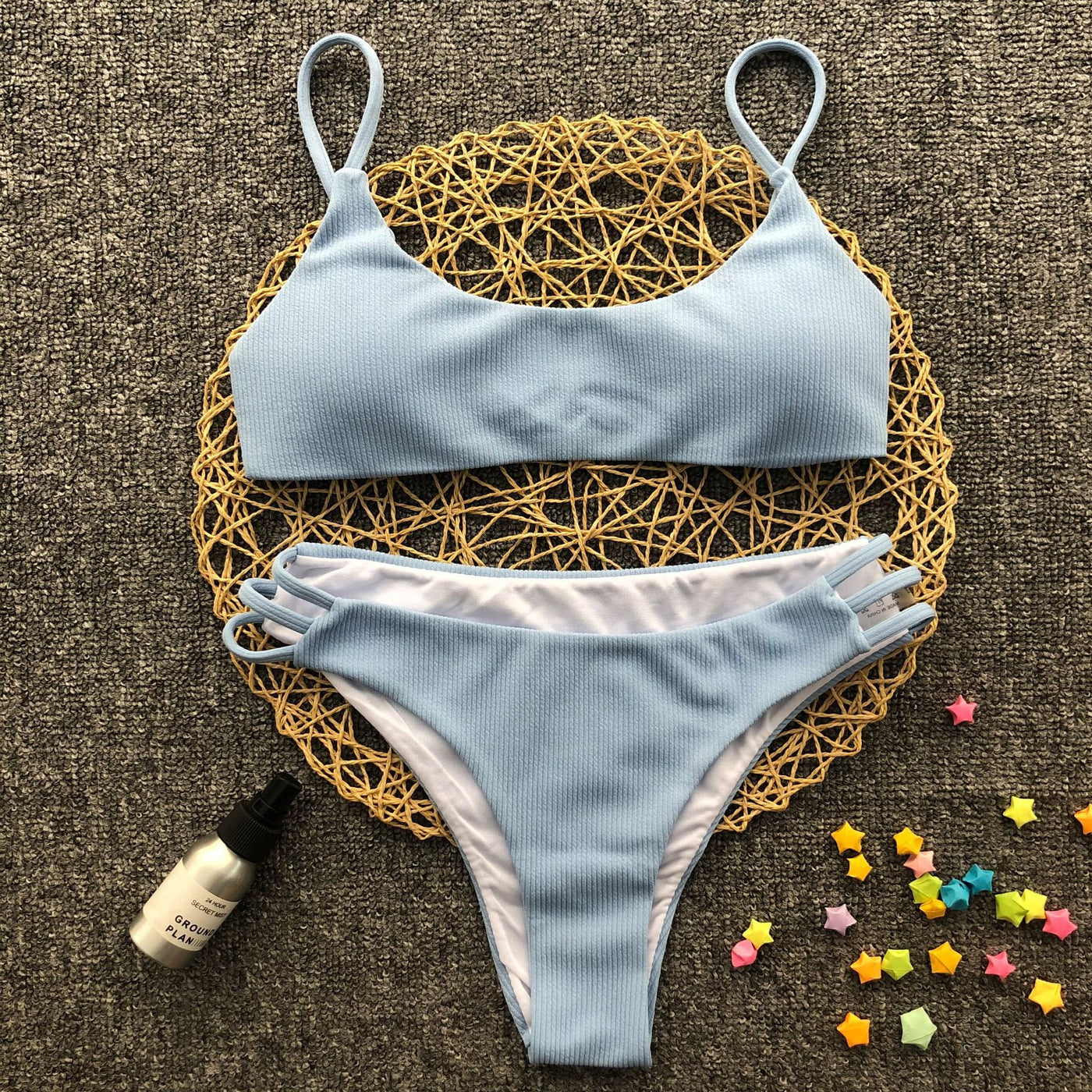 Solid color striped bikini - Shé Hauté