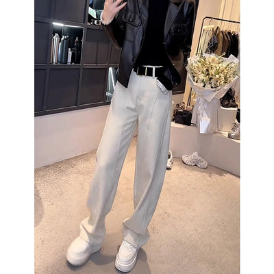 Women's White High Waist Scimitar Pants - Shé Hauté