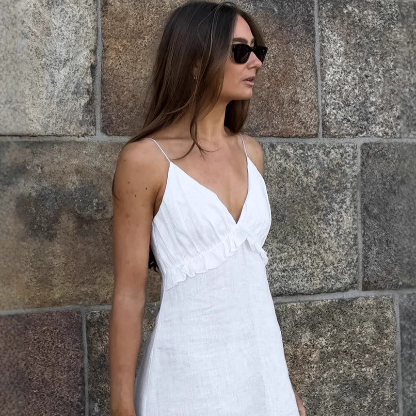 White Flounce Dress