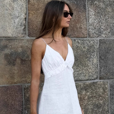 White Flounce Dress