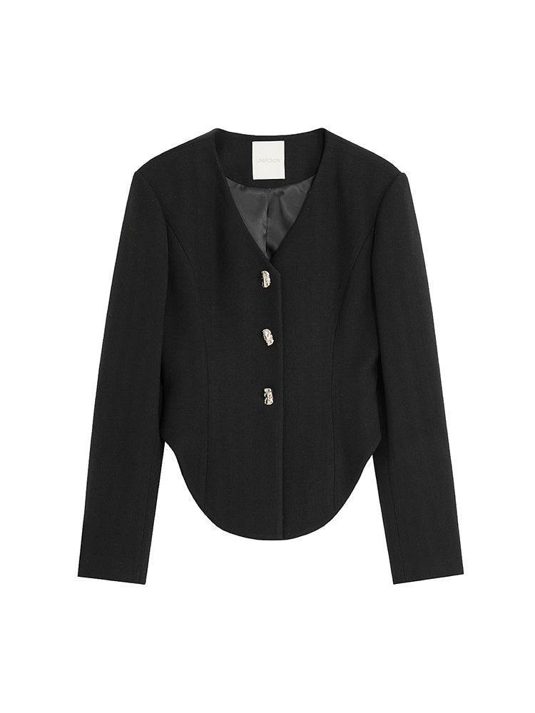 Cropped V Blazer