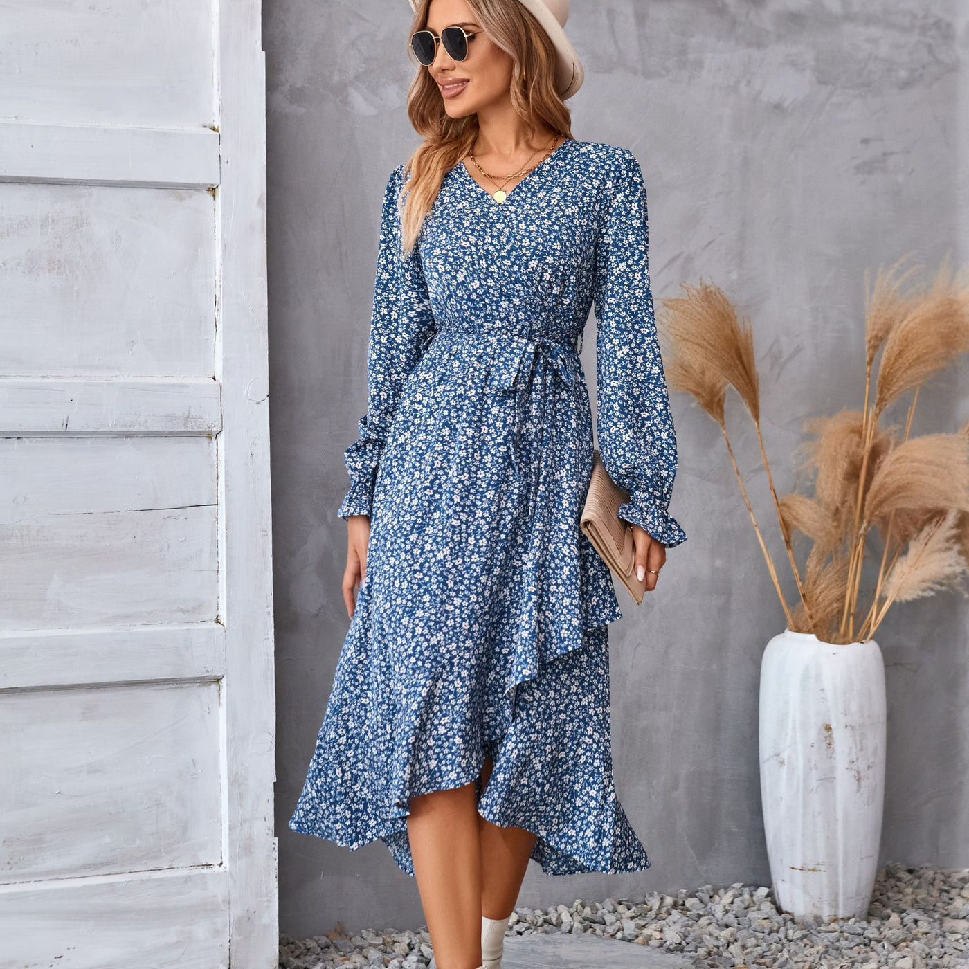 Robe à volants fleurie