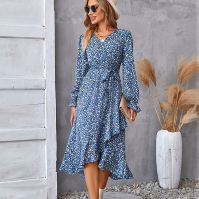 Robe à volants fleurie