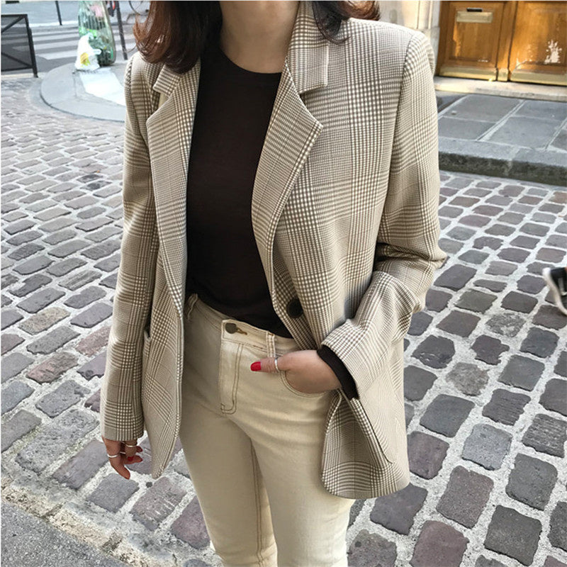 Blazer à carreaux rétro