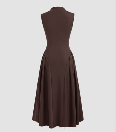 Robe unie à col haut