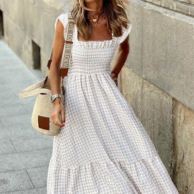Ruffled Plaid Dress - Shé Hauté