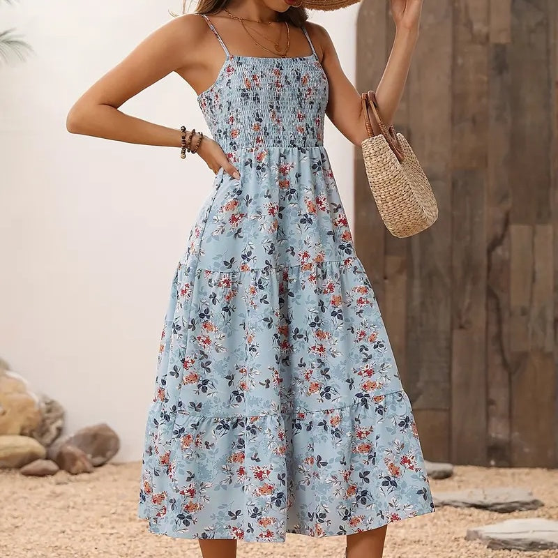 Robe midi fleurie
