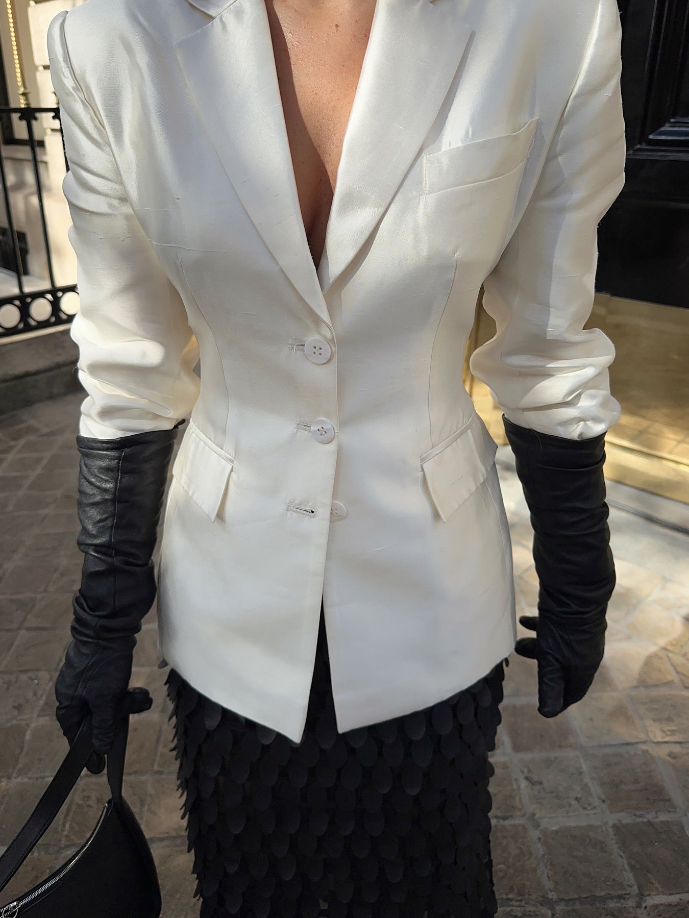 Waisted White Blazer
