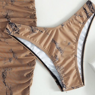 Maillot de bain trois pièces fendu