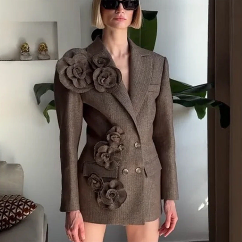 Blazer à détails floraux