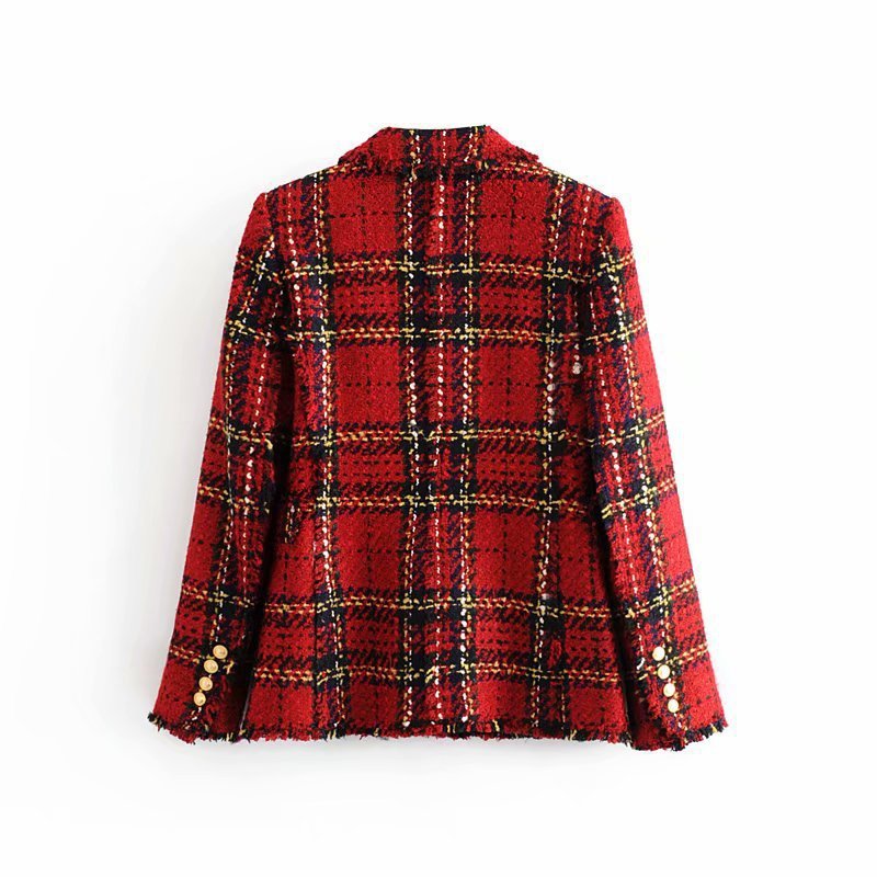 Blazer en laine à carreaux