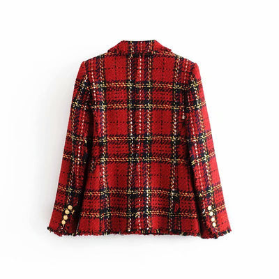 Blazer en laine à carreaux