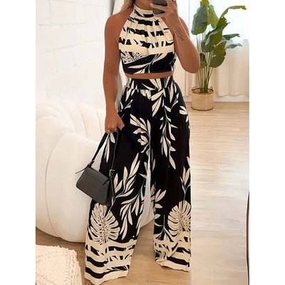 Graphic Crop Top Set