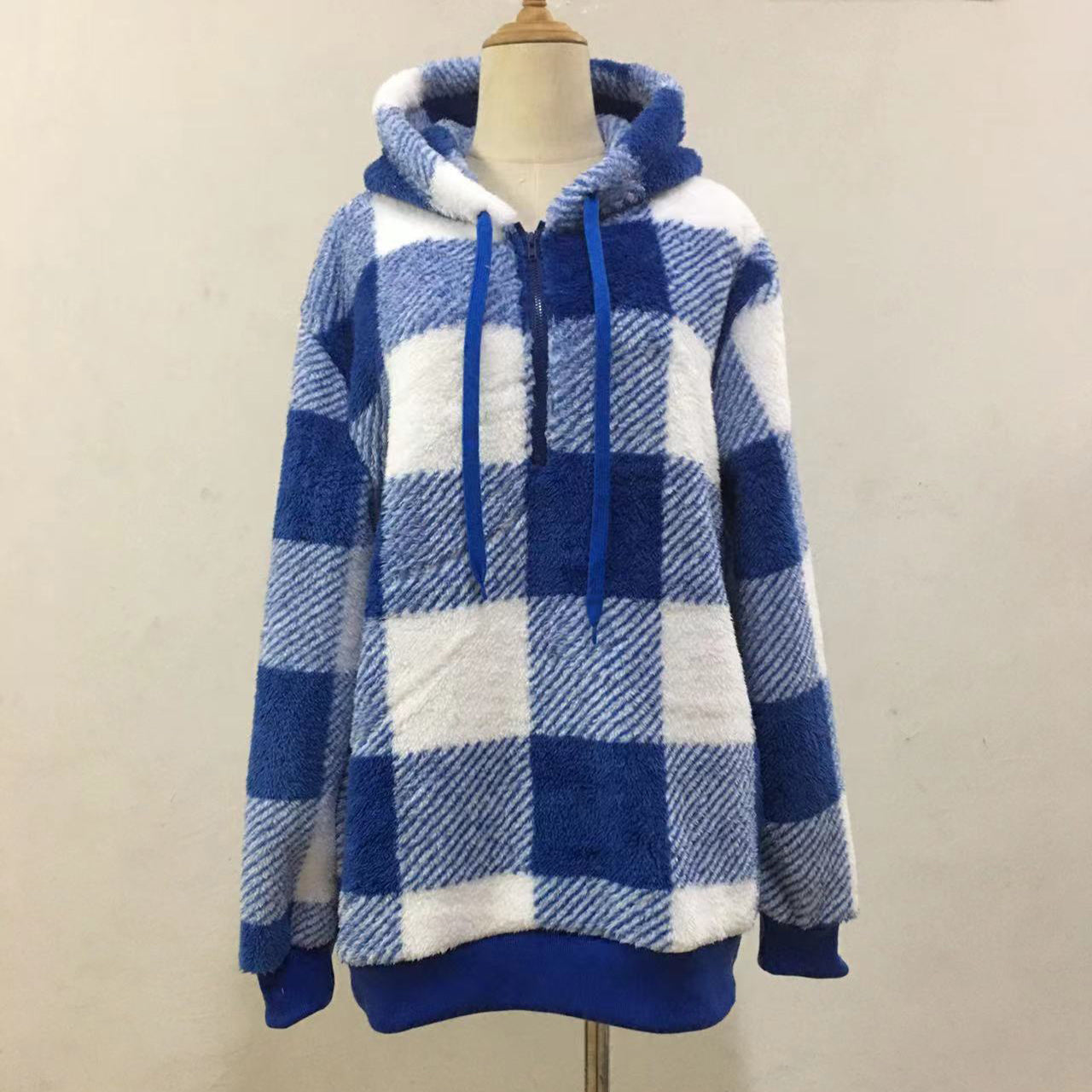 Women's Plaid Hooded Sweatshirt