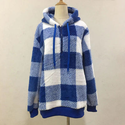 Women's Plaid Hooded Sweatshirt