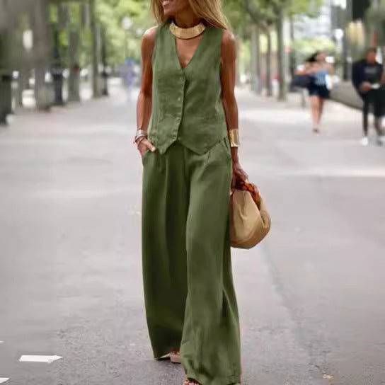 Solid Color Casual Suit