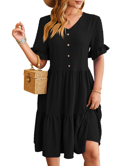 Pleated Jacquard Dress