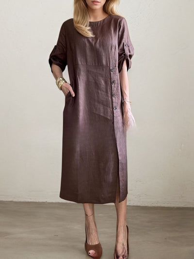Robe midi boutonnée