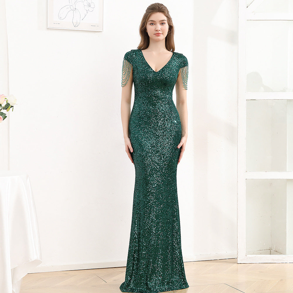 Slimming Sequin Long Dress - Shé Hauté