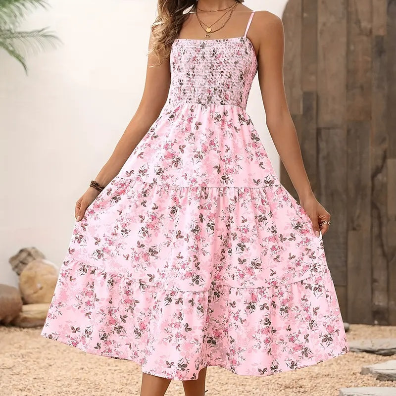 Robe midi fleurie