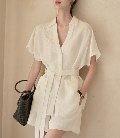 Cotton-Linen Look Suit