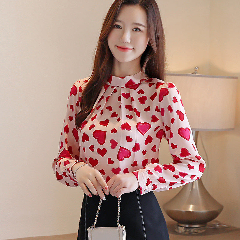 Printed Stand Collar Top
