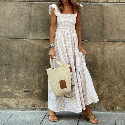 Ruffled Plaid Dress - Shé Hauté