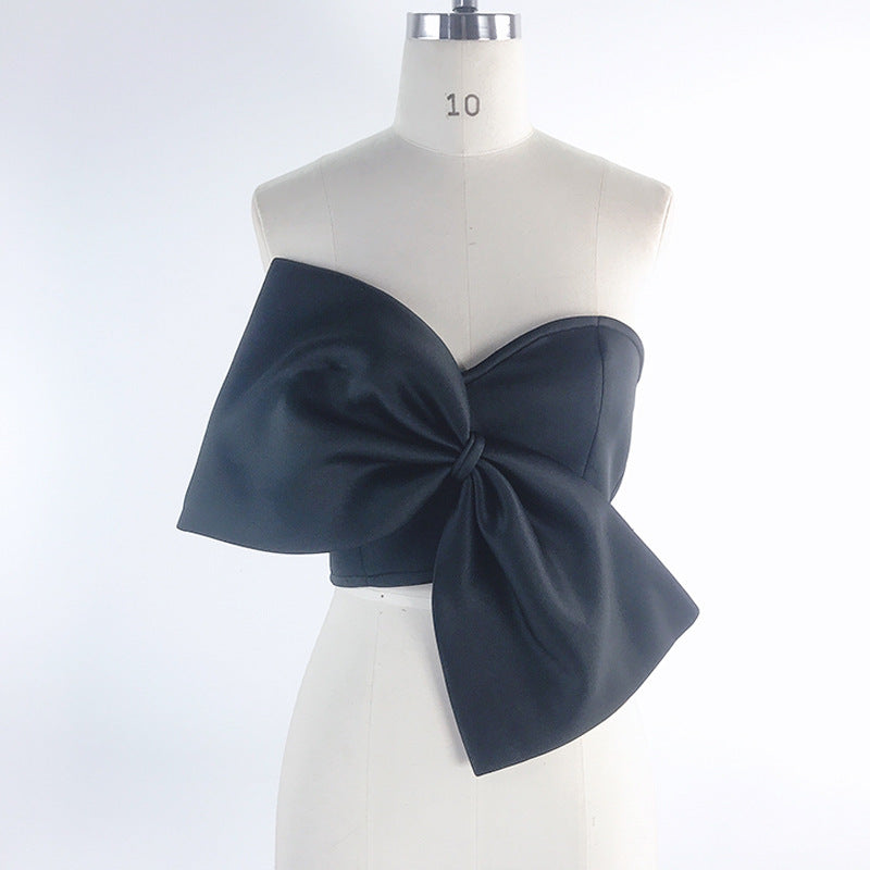 Crop Off Shoulder Bow