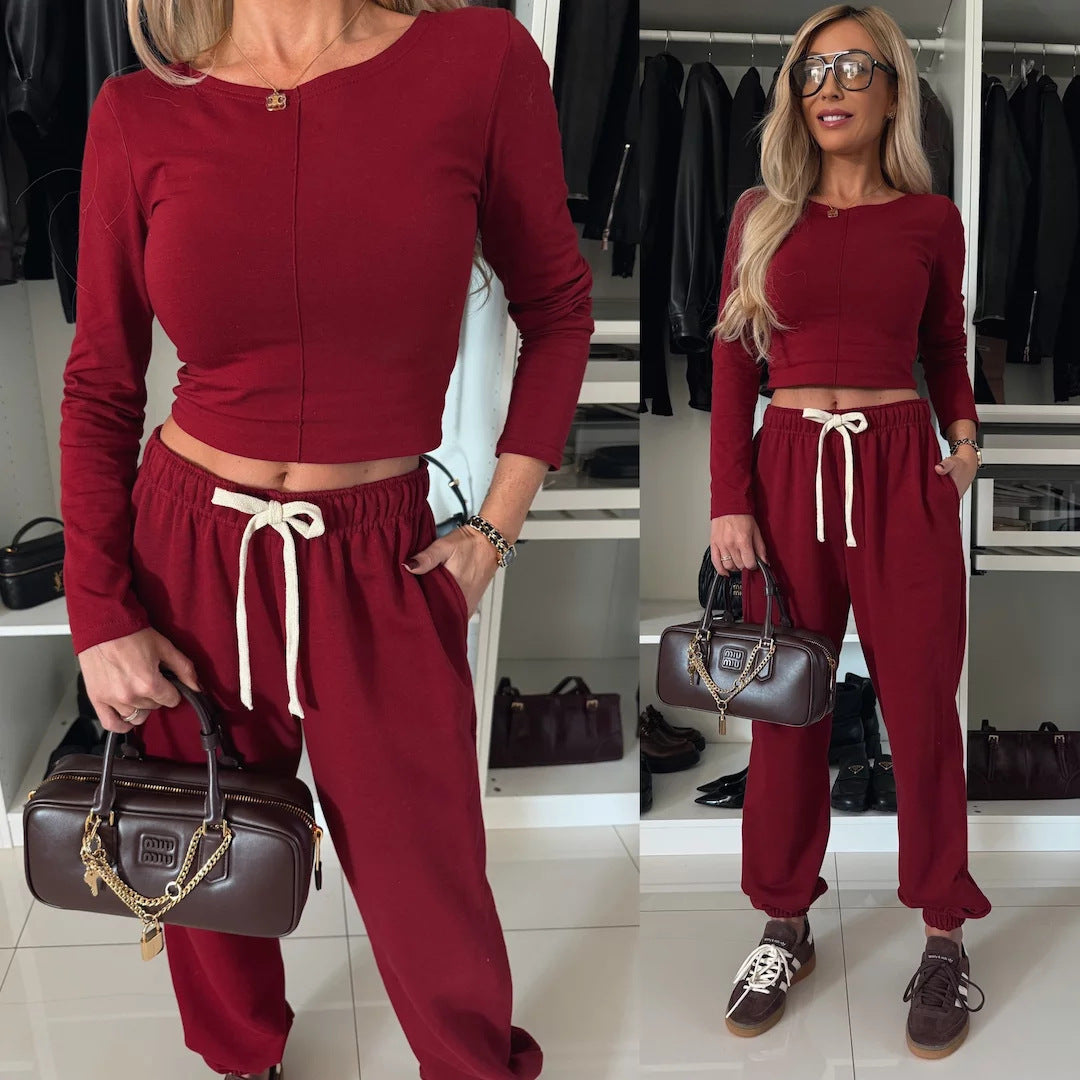 Casual Waist-Exposure Set