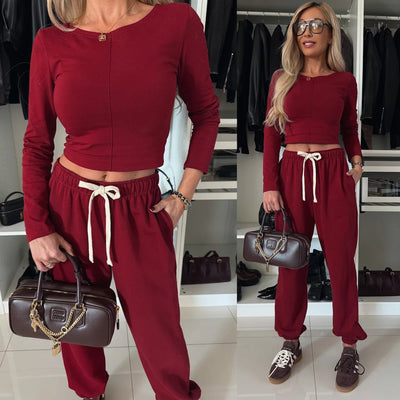 Casual Waist-Exposure Set