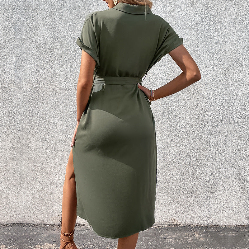 Collared Pocket Maxi Dress