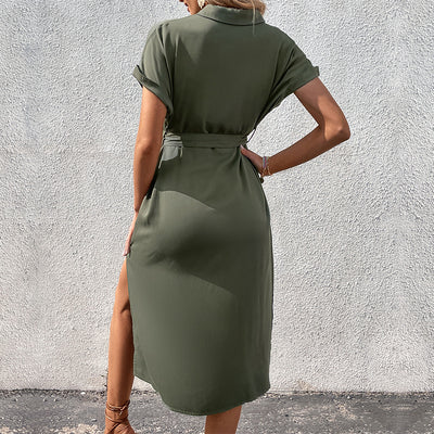 Collared Pocket Maxi Dress