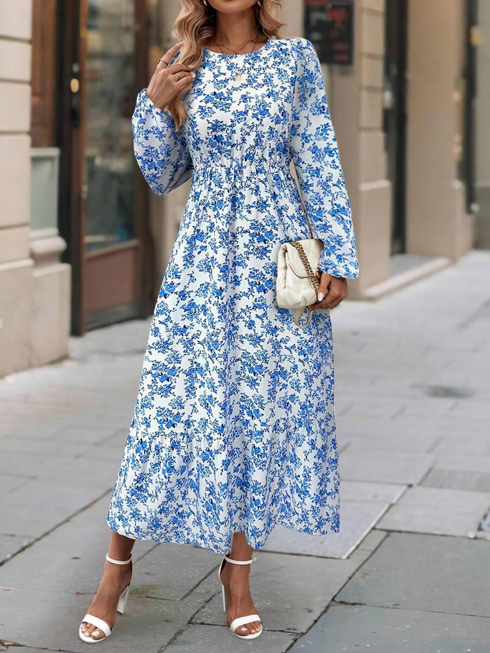 Robe à volants imprimée