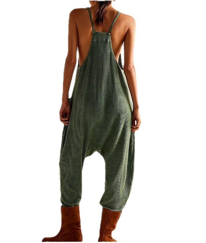 Pantalon à bretelles décontracté