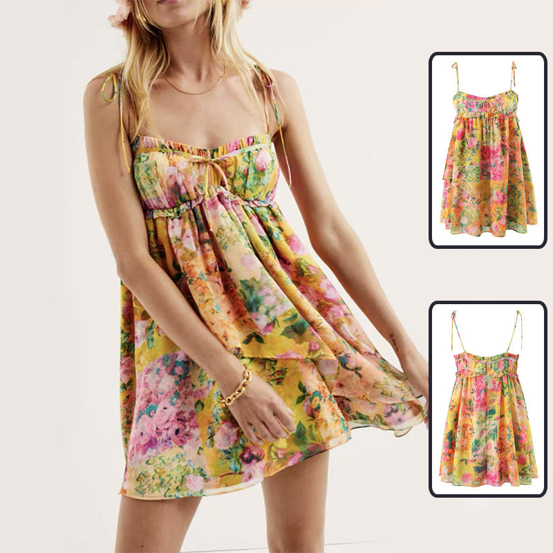 Robe à volants fleurie Y2K